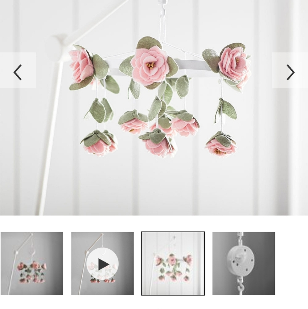 ▪︎SOLD▪︎ SOLD ▪︎▪︎Pottery Barn Kids Pink and Green Floral Mobile